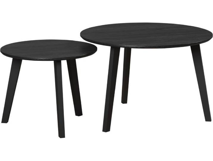 Ronin WO:Ko.Esche Schwarz Nachbildung,2er Couchtisch-Set