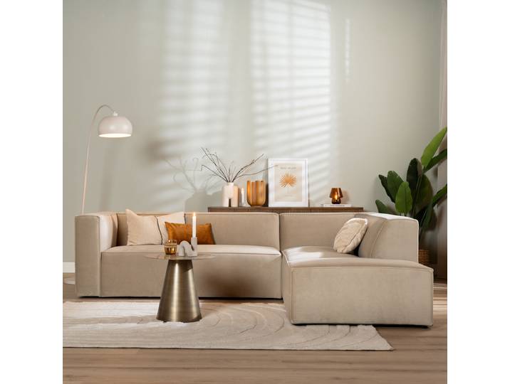 Bronx71 Ecksofa Memphis Samt beige rechts