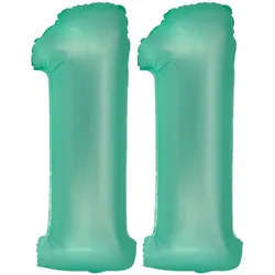 XL Folienballon mint grün Zahl 11