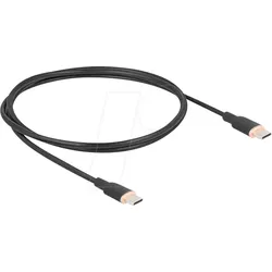 DELOCK 81238 - USB 2.0 Kabel, C Stecker > C Stecker, Silikon, schwarz, 1,0 m