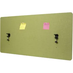 Akustik-Tischtrennwand MCW-G75, Büro-Sichtschutz Schreibtisch Pinnwand, doppelwandig Stoff/Textil ~ 60x120cm grün