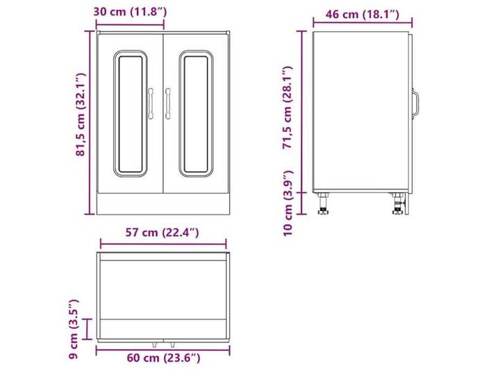 Rangement de cuisine - Meuble bas pour évier Kalmar chêne artisanal bois d'ingénierie - Buffet Vaisselier Rangement@844863
