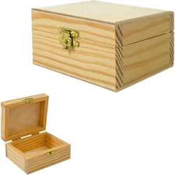Espírito rebelde Espirito Rebelde Kleine Holzbox 105x80x52 mm - Schatztruhe aus Holz mit Verschluss, Schatzkiste, Schmuckkästchen