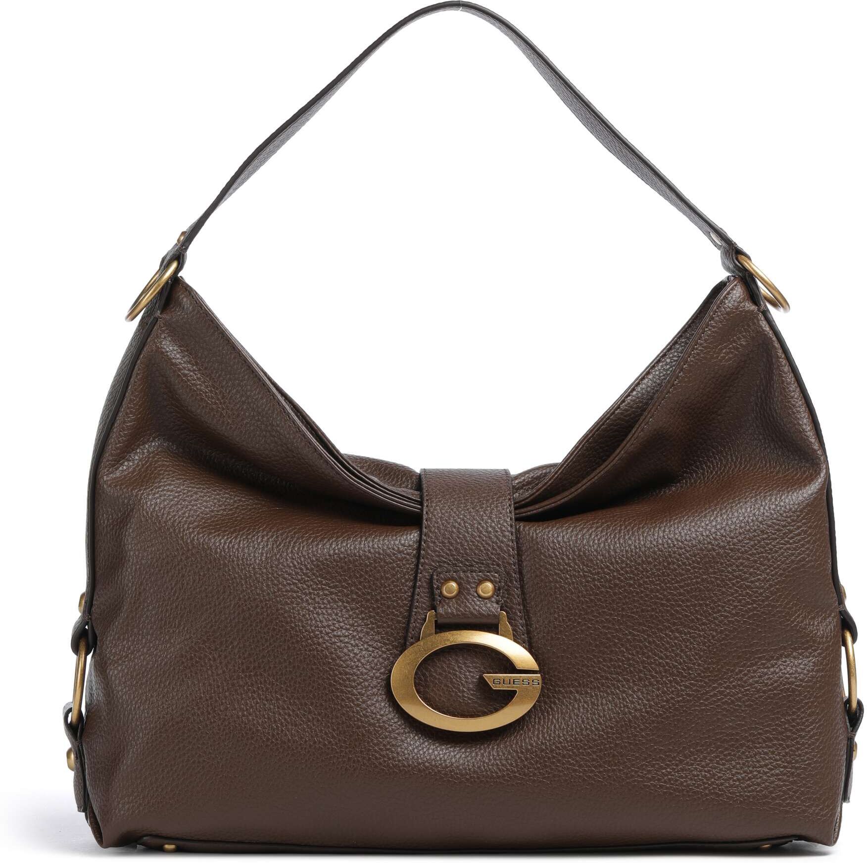 Guess Camden Large Beuteltasche aus Leder, braun