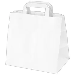100x GASTRO Papiertragetaschen 25 x 26 x 17 cm mit EAN-Code weiss