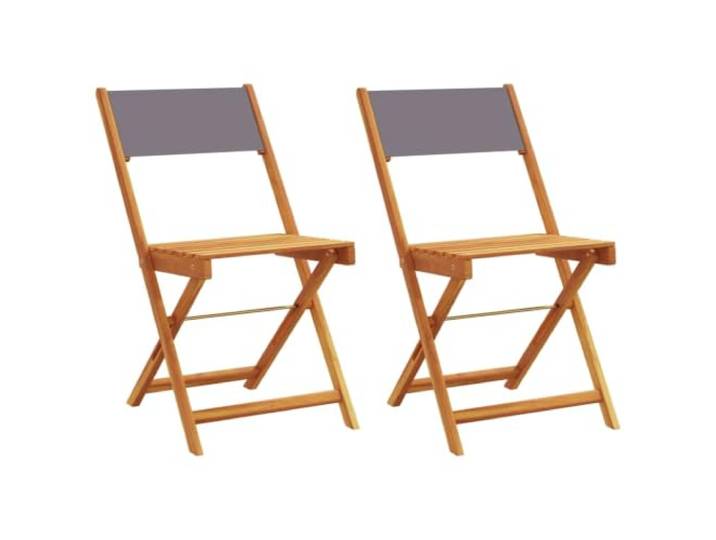 GHVBNMF Bistrostuhl 2er Set Klappbar Massivholz Akazie Anthrazit Klappbare Holzstühle aus massivem Akazienholz mit gemütlicher Sitzfläche, ideal für Balkon, Terrasse und Gartenbereich.