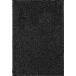 TEPPICH Hochflor ZINAL Uni Polyester Anthrazit 80 x 150 cm