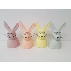 Nerdy Deko-Hase mit Brille M rosa