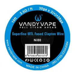 VandyVape Superfine MTL Ni80 Fused Clapton Wire (2,63€/1m)