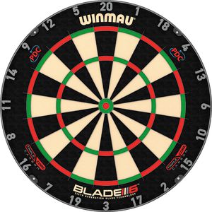 WINMAU Dartscheibe Blade 6 Triple Core, mit PDC Zertifizierung, aus mehrschichtigem, carbonverstärktem Sisal, für Steeldarts