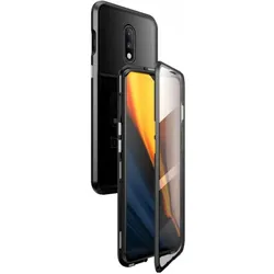 G-Case OnePlus 7 Aluminium Magnetic Glass Case Hülle (OnePlus 7), Smartphone Hülle, Schwarz