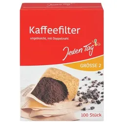 Jeden Tag 100er-Pack Kaffeefilter naturbraun, Größe 2 braun