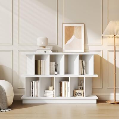 Garvee 8-Cube Bookcase,Open Cube Storage Organizer with Removable Back Panels,Freestanding Bookshelf Display Shelf