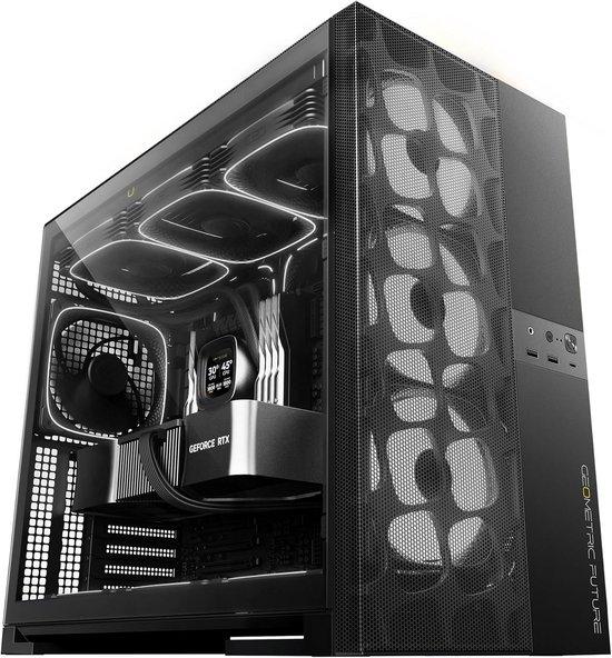 Gehäuse für Gaming-PCs, Midi-Tower, mit hoher Luftdurchlässigkeit, gehärtetem Glas und 5x ARGB PWM-Lüftern