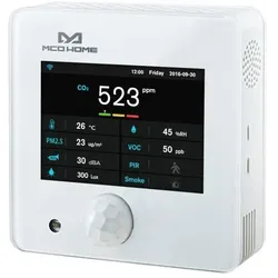 MCO Home Multi Sensor mit 9 Funktionen, Thermometer + Hygrometer, Mehrfarbig