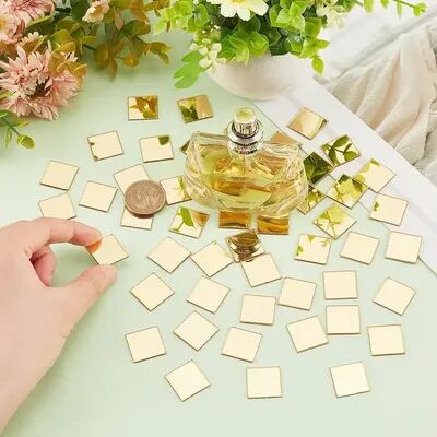 Inspire Daily Merch Acrylic Mirror Wall Stickers Circle Square Heart Shaped Wedding Decor Bedroom Art Wall Decals Home Decoration gold Square