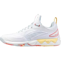 Mizuno WAVE LUMINOUS 3 - Damen Volleyballschuh - White/Calypso Coral/Pale Banan - 6