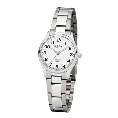 Quarzuhr REGENT, silber (edelstahlfarben), Armbanduhren, Damen, Quarzuhr, Armbanduhr, Damenuhr, Edelstahlarmband, analog