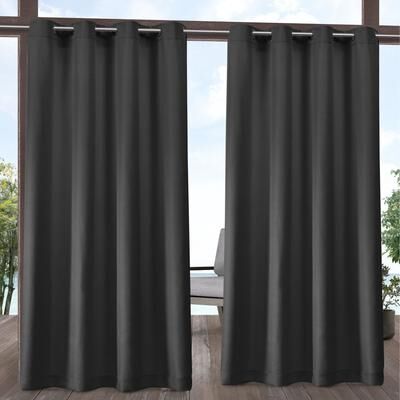 ATI Home Cabana Solid Indoor/Outdoor Light Filtering Grommet Top Curtain Panel Pair