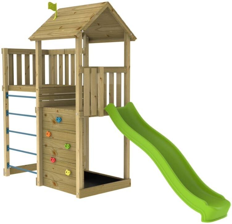 TP Toys Aire de jeux double plateforme en bois marron fsc® Marron 399x270x100cm