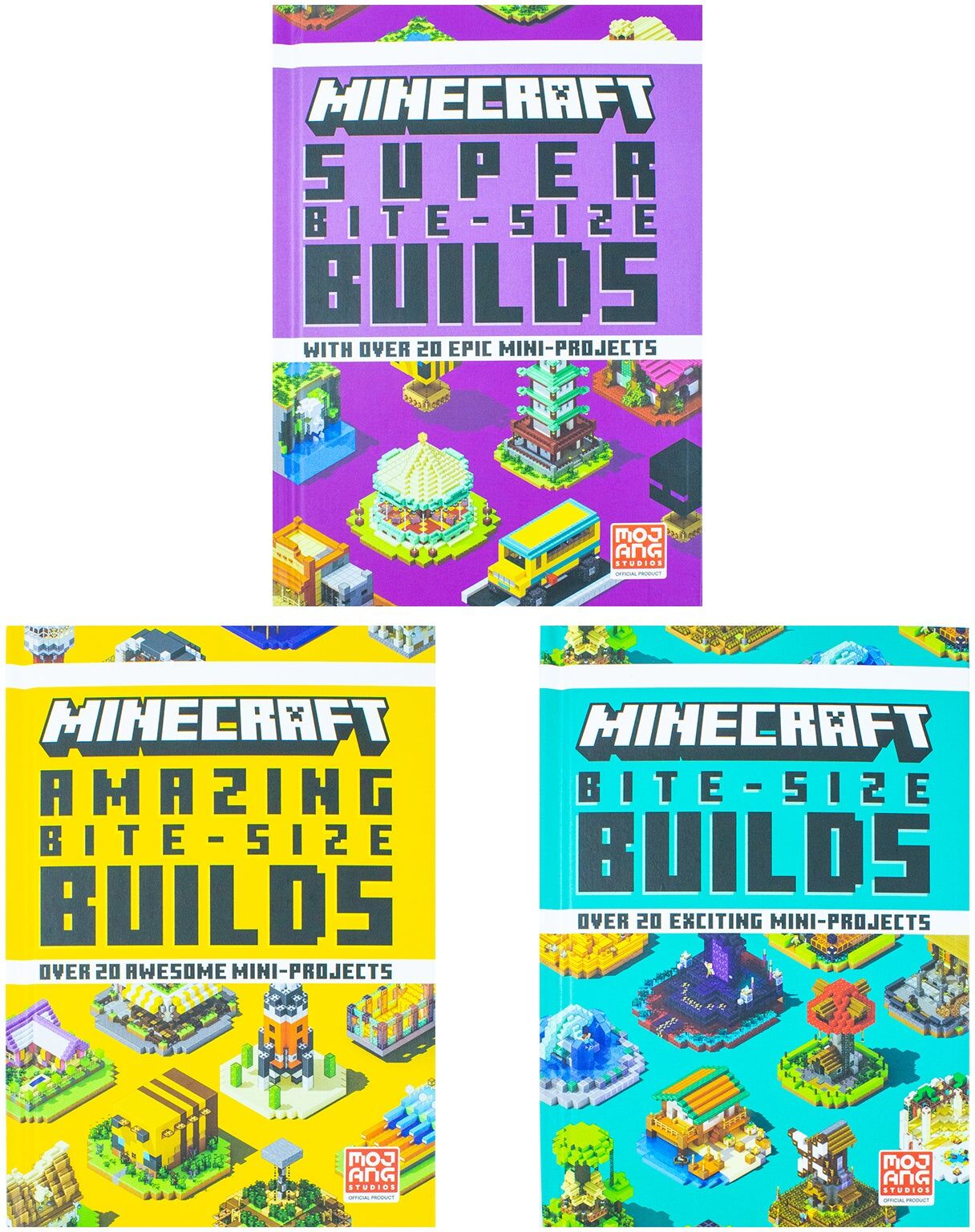 Farshore Bite Size Builds Slipcase 3 Books Collection Set – Illustrated Minecraft Build Guide Collection