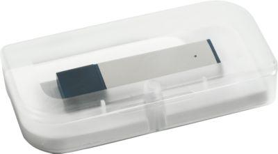 Geschenkbox für USB-Sticks, für 1 Stick einer Größe bis max. L 90 x B 40 x H 18 mm, Magnetverschluss, Kunststoff, weiß-transparent, ohne USB-Stick