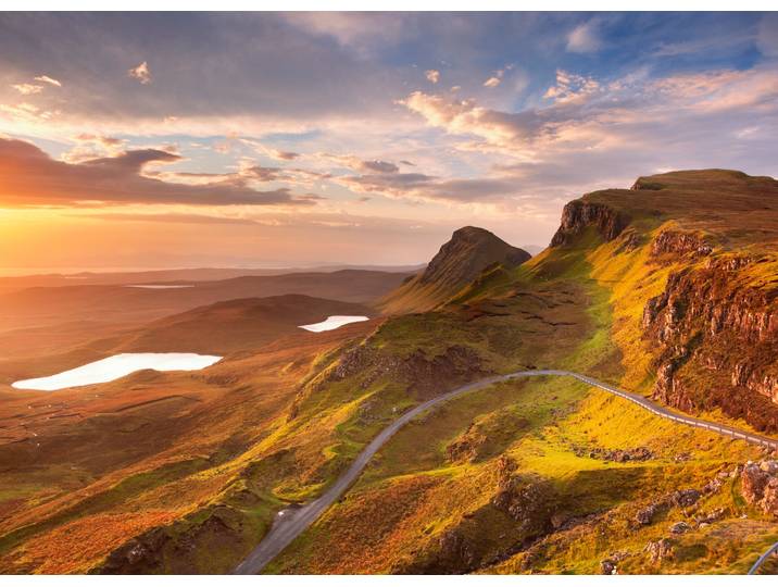 Fototapete PAPERMOON Sunrise at Quiraing Isle , bunt, B:2,5m L:1,86m, Vlies, Tapeten, Fototapete