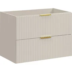 WASCHBECKENUNTERSCHRANK Niva hängend mit Rillenfronten in Matt Kaschmir, 80/57/46 cm
