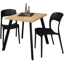 BARTISCH Eirene 70x70x75 schwarz matt/asteiche