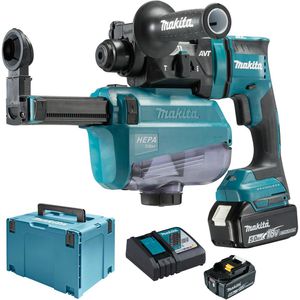 Makita Bohrhammer DHR182RTWJ, SDS+, 18V / 5,0Ah, mit 2 Akkus, Schlagkraft 1,7 Joule
