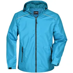 Regenjacke "JN1118" - S - turquoise/iron-grey