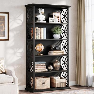 Bluebell 71 Inches Industrial Bookcase with Metal Frame, 6 Tiers Tall Bookshelf