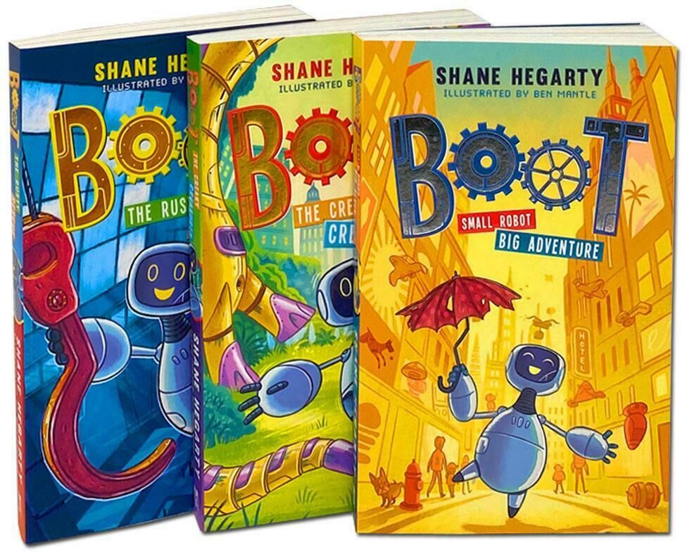 Ben Mantle Boot Series 3 Book Set by Shane Hegarty – Small Robot Big Adventure, Rusty Rescue & Creaky Creatures