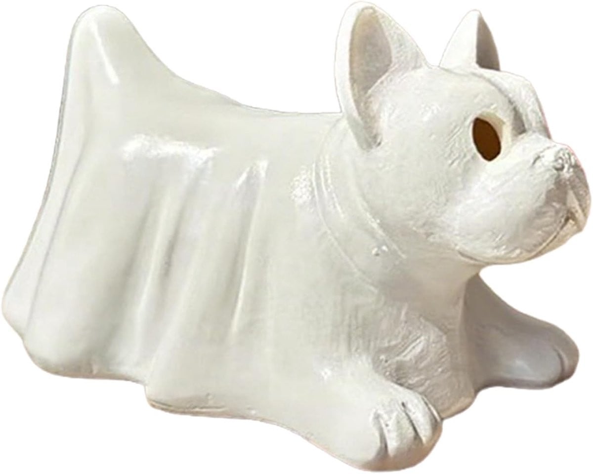 Bulldog Beeld Decoratie Transparant met Hol Ontwerp, Hoogte: 14 cm
