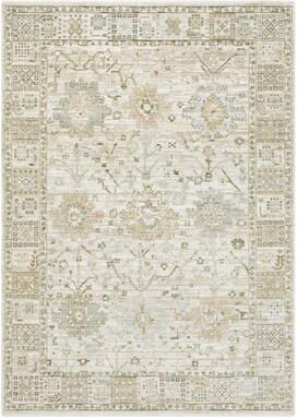 Style Haven Lucia Vintage Floral Medallions Gold/Pale Blue