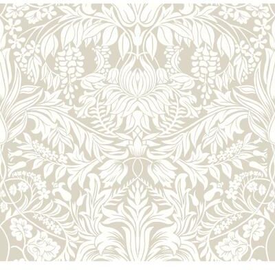 Ronald Redding Lockwood Damask Beige Wallpaper