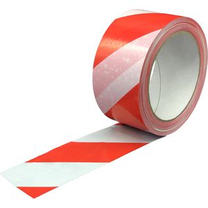 Supra Warnband 100470 Markierungsband, selbstklebend, rot / weiß, 50mm x 66m