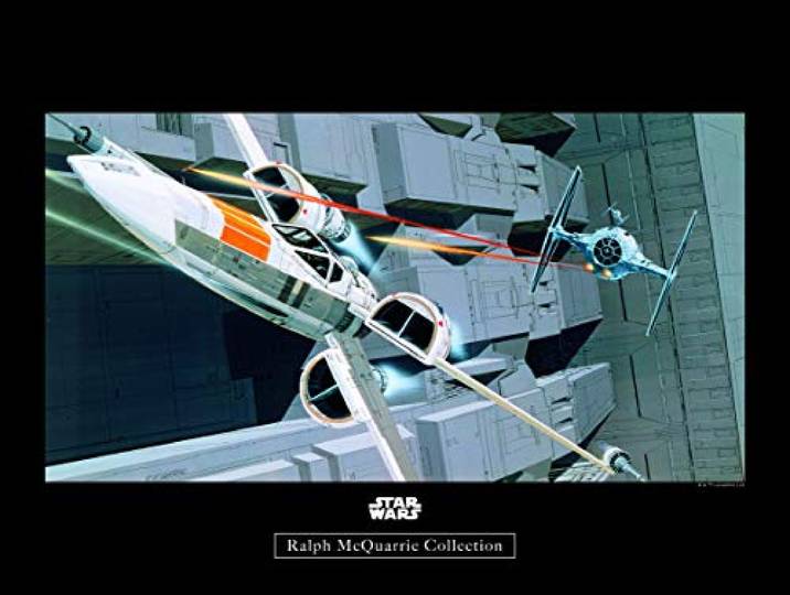 Komar Wandbild Star Wars Classic RMQ X-Wing vs TIE-Fighter Kinderzimmer, Jugendzimmer, Dekoration, Kunstdruck ohne Rahmen WB164-40x30 Größe: 40 x 30 cm (Breite x Höhe)