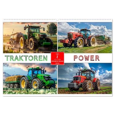 Traktoren Power (Wandkalender 2026 DIN A2 quer), CALVENDO Monatskalender