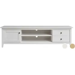 Massivholz »Solvita« TV Lowboard II Kiefer weiß