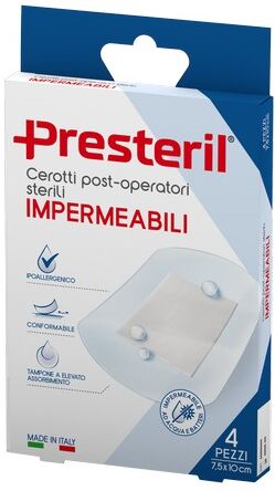 Corman Presteril 4 Cerotti Post Operatori Impermeabili 7,5x10cm