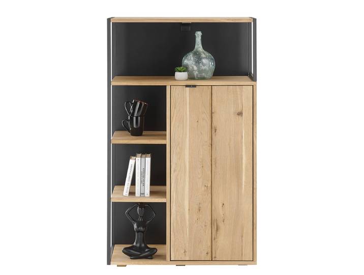Massives Highboard 82 x 137 x 40cm Ausrichtung rechts Braun