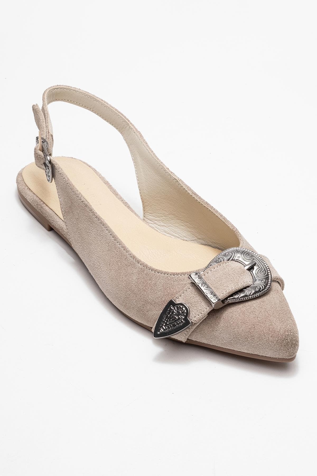 Cordelia Leder Spitz Zehenbereich Schnalle Sandale