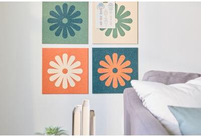 Felt Right Forest Mini Daisy Checker Wall Art   Sound Dampening Pinnable Tiles