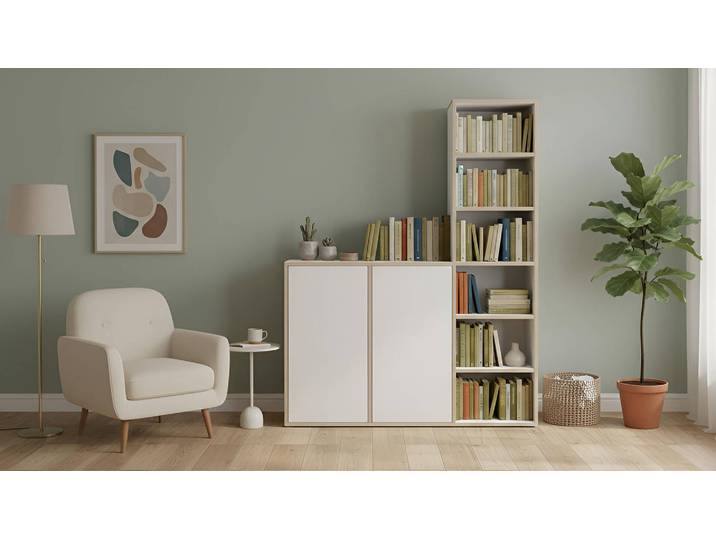 50 cm tiefes Regalsystem Multiplex Multiplex Weiß