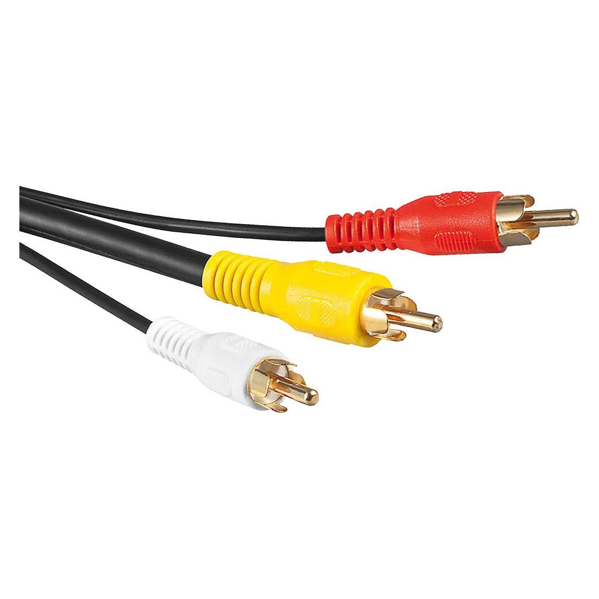 Auvisio Composite-Video-Kabel 3x Cinch-Stecker auf 3x Cinch-Stecker, 1,5 m (1.50 m, Cinch Kabel) (40150-1.5)