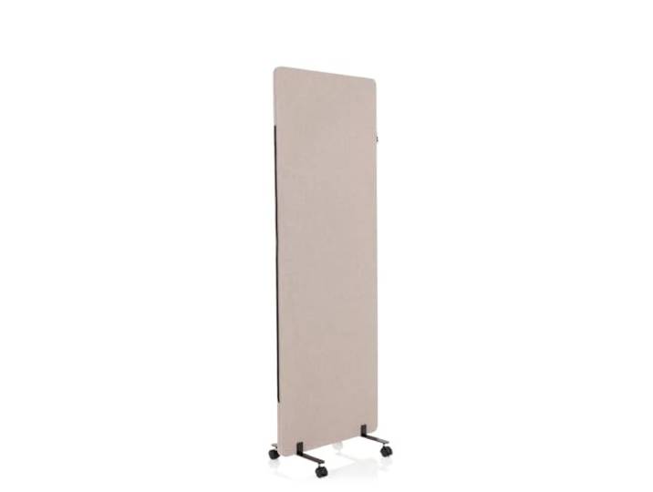 hjh OFFICE Mobile Akustik Trennwand einzeln 177 x 60 cm FLEXMIUT Stoff Taupe Raumteiler Mittelpanel mit Rollen & Gleiter 891003