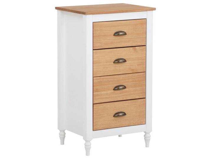 Mid.you Kommode, Weiß, massiv, 4 Schublade(n) Schubladen, 45x80x35 cm, stehend, Wohnzimmer, Kommoden & Sideboards, Kommoden