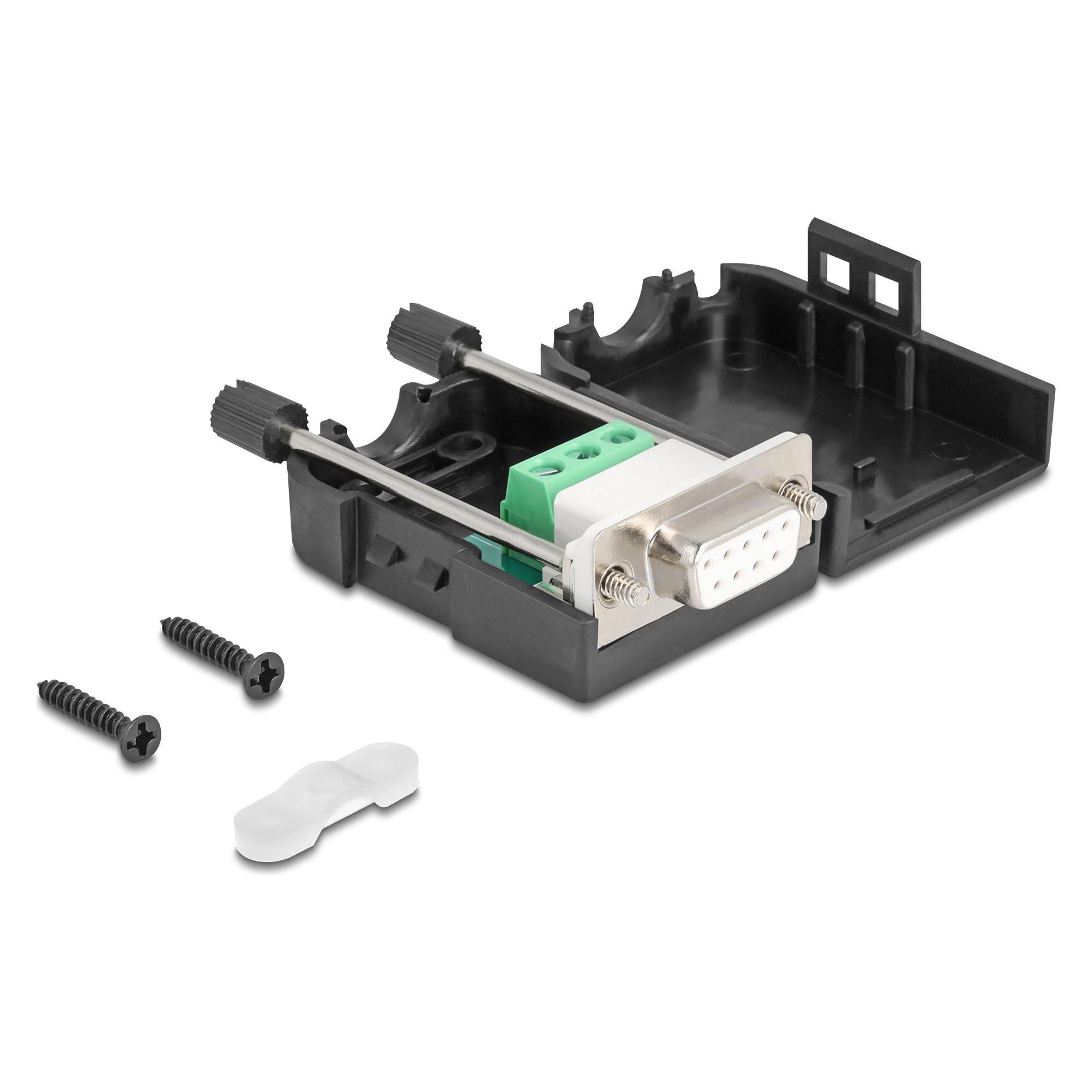 Delock Sub-D Steckergehäuse 9 Pin Seriell aus Kunststoff ink (32.64 m) (90655)