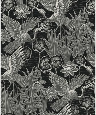 Seabrook Designs Marsh Cranes Nonwoven Unpasted Wallpaper